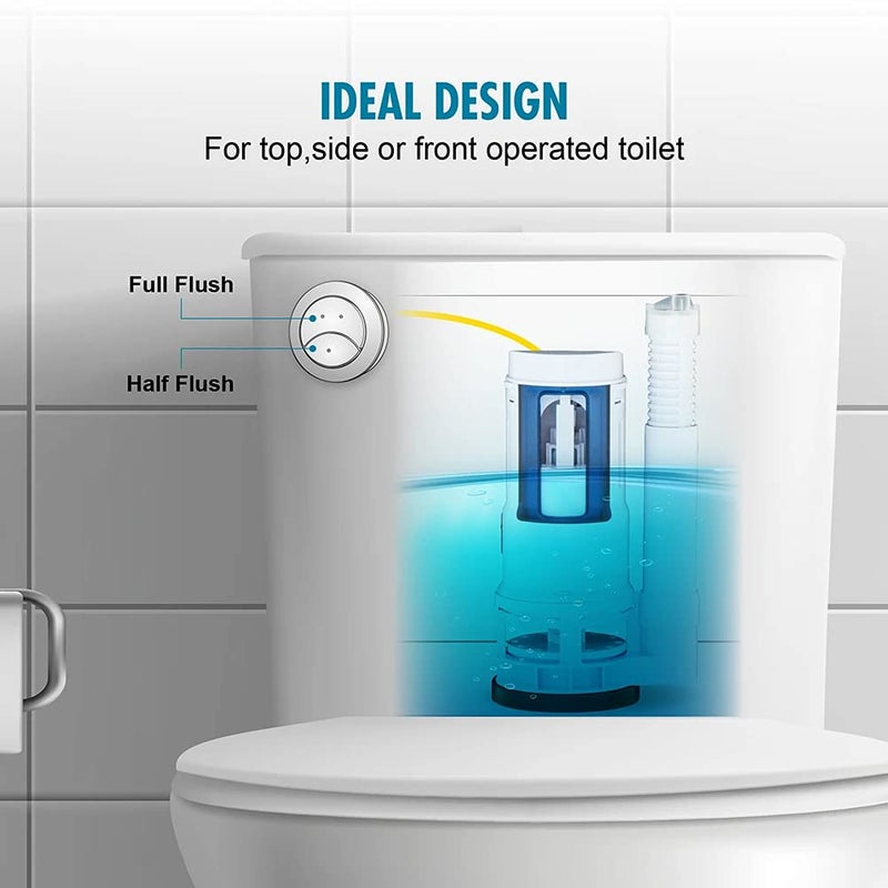 Zone Industry Corp. Dual Flush Valve, Push Button, Converter Kit, Replacement, Water-Saving, UPC & CUPC Listed Toilet Repair Kit, For Use with Standard 2-inch Flush Valves - Image 2